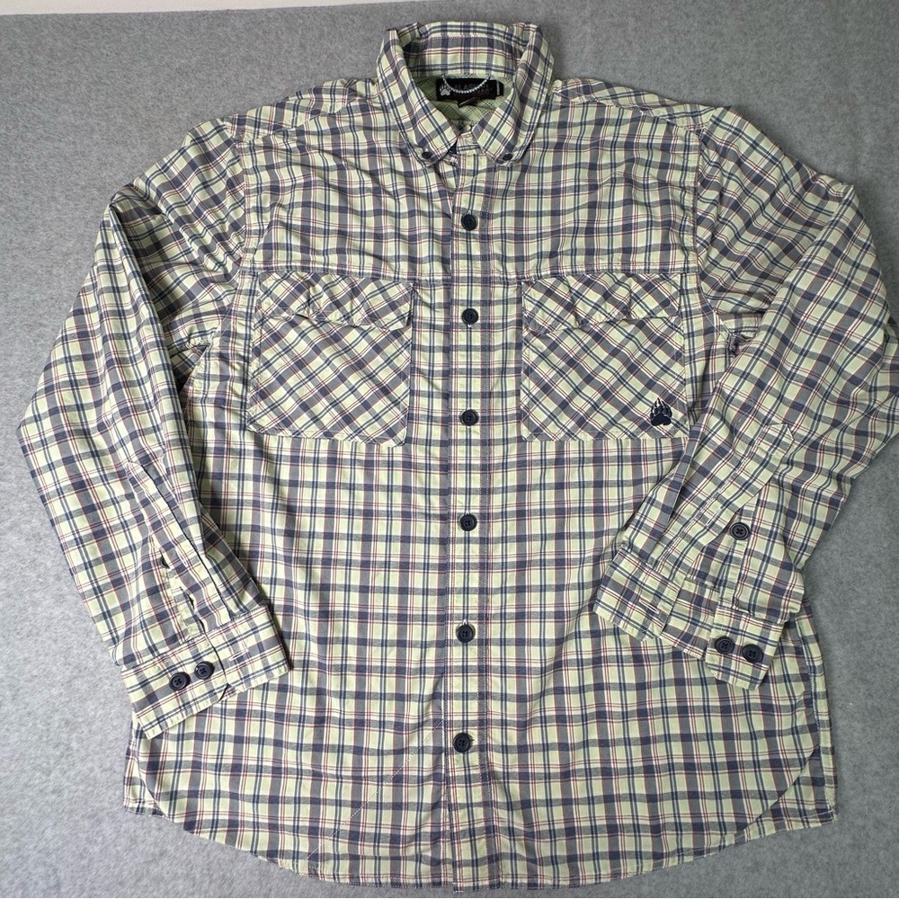 Alaskan Hardgear Duluth Trading Co Mens‎ Plaid Coolmax Button Down Shirt Large